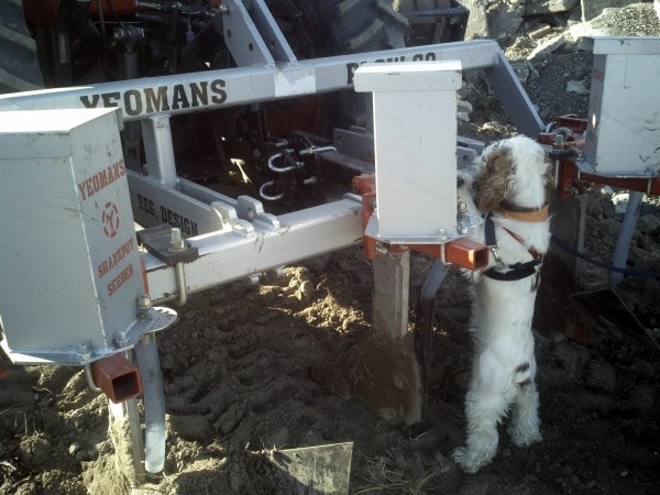 Charlie checking out a keyline plow on the west coast trip
